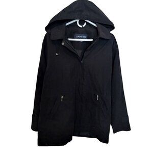 London Fog trench coat, Y2K, vintage look, streetwear, grunge, detachable hood